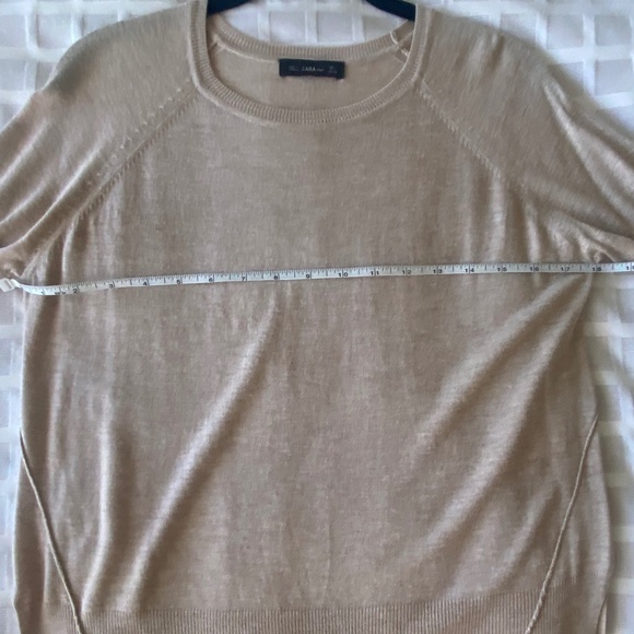 Zara Crew Neck Sweater Tan Excellent Condition - Picture 6 of 9